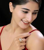 Gold finish faux polki ring