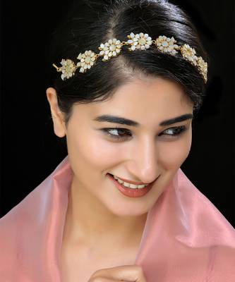 Gold finish mother of pearls hairband 1
