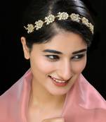Gold finish mother of pearls hairband