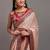 Peach sequins work party wear  chinon saree