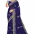Navy Blue Zari Embroidered Border Georgette Saree With Blouse Piece