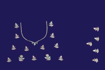 Navy Blue Zari Embroidered Border Georgette Saree With Blouse Piece 5