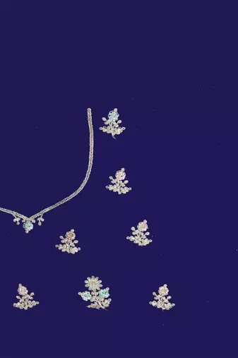 Navy Blue Zari Embroidered Border Georgette Saree With Blouse Piece