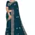 Teal Blue Zari Embroidered Border Georgette Saree With Blouse Piece