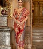 Elora Soft Silk Faux Banarasi Brocade Zari Woven Saree For Women Purple  