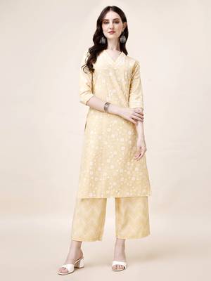 WILNERCROWN Designer  calf length ethnic set kurta, pant  set for women for casual and festive wear 1