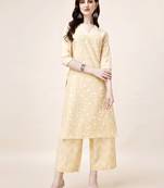 WILNERCROWN Designer  calf length ethnic set kurta, pant  set for women for casual and festive wear