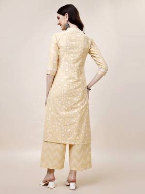 WILNERCROWN Designer  calf length ethnic set kurta, pant  set for women for casual and festive wear 2