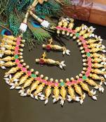 Gold platted ruby necklace set