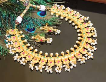 Gold platted ruby necklace set 1