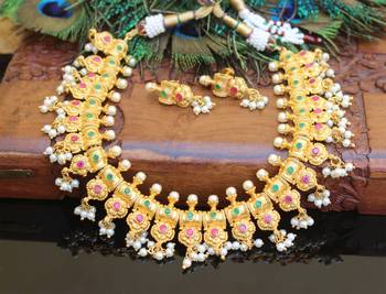 Gold platted ruby necklace set 2