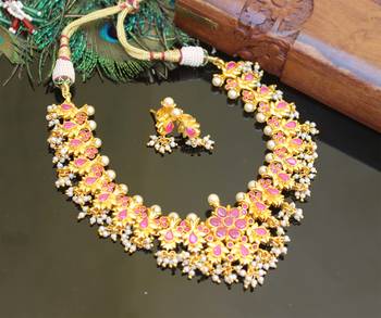 Gold platted ruby necklace set 1