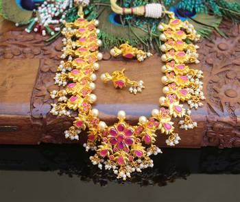 Gold platted ruby necklace set 2