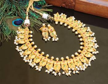 Gold platted ruby necklace set 2