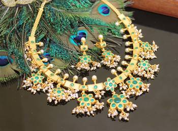 Gold platted ruby necklace set 1