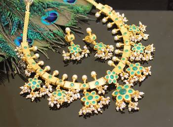 Gold platted ruby necklace set 2