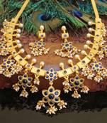 Gold platted ruby necklace set