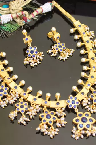 Gold platted ruby necklace set