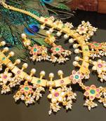 Gold platted ruby necklace set