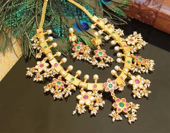 Gold platted ruby necklace set 2