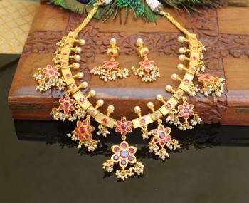 Gold platted ruby necklace set 1