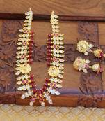 Gold platted peacock ruby necklace set