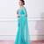 Sky blue mirror work net sarees with un stitched blouse