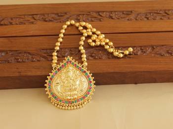 Gold platted lakshmi necklace 1