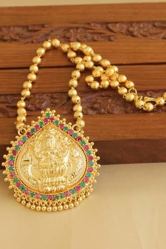 Gold platted lakshmi necklace