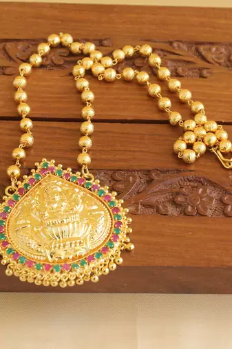 Gold platted lakshmi necklace
