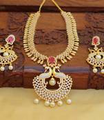 Gold platted peacoack cz short necklace set