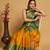 Dark yellow weaving banarasi silk sarees with un stitched blouse