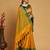 Dark yellow weaving banarasi silk sarees with un stitched blouse