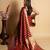 Red weaving banarasi silk sarees with un stitched blouse