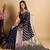 Blue weaving banarasi silk sarees with un stitched blouse