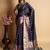 Blue weaving banarasi silk sarees with un stitched blouse