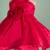 Red satin art organza dress