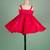 Red satin art organza dress