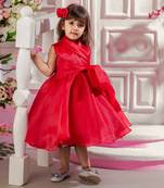 Red viscose organza dress