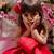 Red viscose organza dress