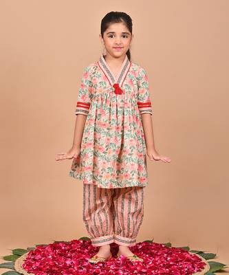 Plum printed kurta set 1