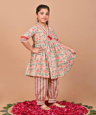 Plum printed kurta set 3