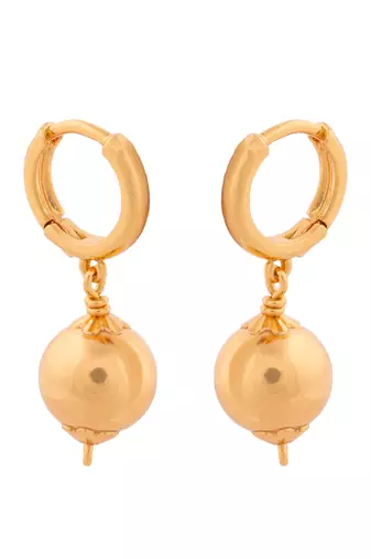 Golden Beads Necklace and Earrings Set Short