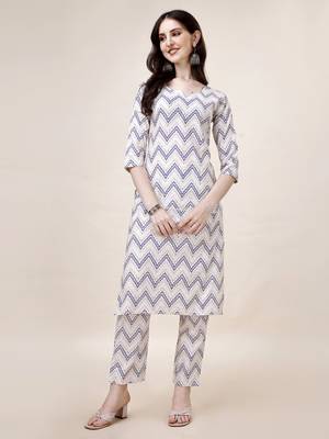 WILNERCROWN Designer  calf length ethnic set kurta, pant  set for women for casual and festive wear 2