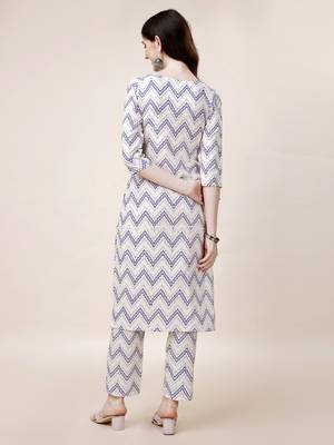 WILNERCROWN Designer  calf length ethnic set kurta, pant  set for women for casual and festive wear 3