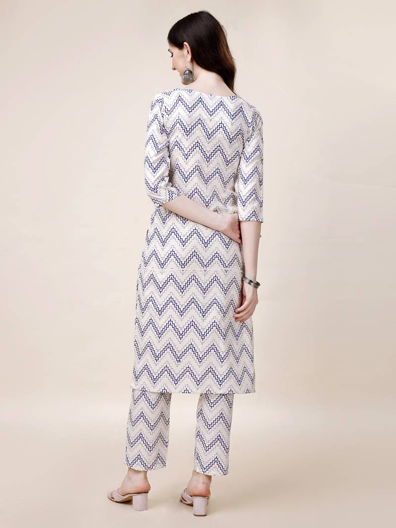 WILNERCROWN Designer  calf length ethnic set kurta, pant  set for women for casual and festive wear