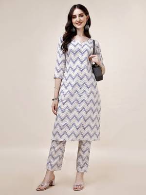 WILNERCROWN Designer  calf length ethnic set kurta, pant  set for women for casual and festive wear 4