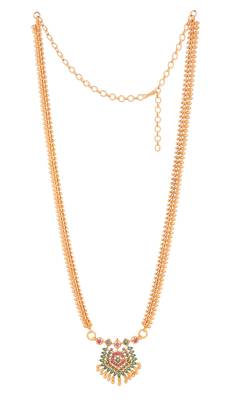 Golden Leaf Design Necklace with Pendant 3
