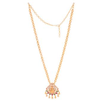Golden necklace MEDIUM length with Laxmi pendant one gram gold 3