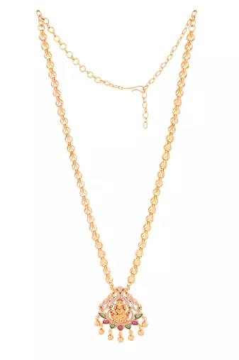 Golden necklace MEDIUM length with Laxmi pendant one gram gold